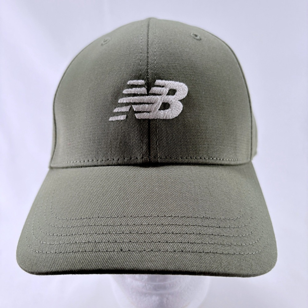 New Balance Embroidered Logo Olive Green Mens‎ Snapback Baseball Cap Hat